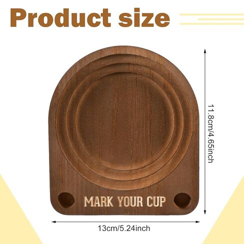 Party Cup Holder with Marker Slot Brown Wooden Organizer Plastic/Paper Cup Dispenser for Marking Cup Holders at Party, Kitchen Countertop, Picnic and Social Gathering in Saudi Arabia