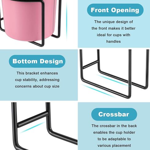 2 Pcs Shopping Cart Cup Holder Updated Portable Cup Holder with Bottom Bar Shopping Cart Drink Holder for Hanging Stainless Steel Cup Holder for Hanging Cup Tapered Cup Milk Bottle in Saudi Arabia