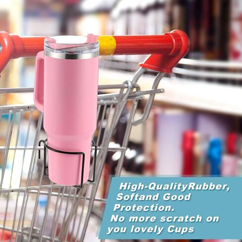 2 Pcs Shopping Cart Cup Holder Updated Portable Cup Holder with Bottom Bar Shopping Cart Drink Holder for Hanging Stainless Steel Cup Holder for Hanging Cup Tapered Cup Milk Bottle in Saudi Arabia