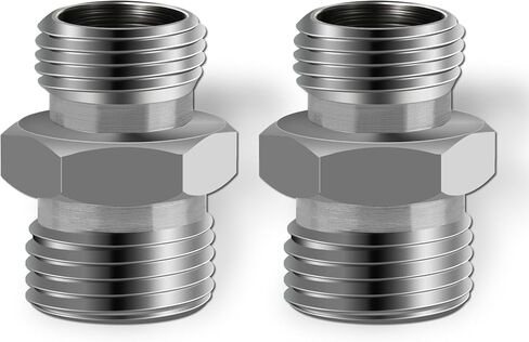 2Pcs M14 to M16 Carbon Stee Fittings Adapters for Mini Excavator Hydraulic Hose Pipe Thread Connector Compatible with AGT、FF Industries、VICSEC、Miva、Machpro、TPM in Kuwait