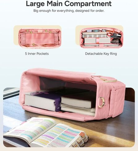Large Bible Bag with Bible Cover Case for Women, Church Bag with Shoulder Strap, Quilted Bible Cover for Bible Study Supplies, a Christian Gift for Women, Navy in Saudi Arabia