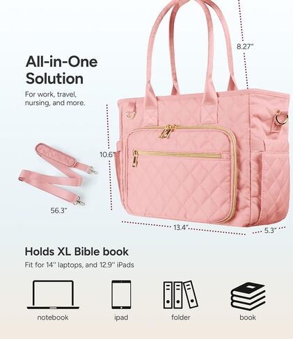 Large Bible Bag with Bible Cover Case for Women, Church Bag with Shoulder Strap, Quilted Bible Cover for Bible Study Supplies, a Christian Gift for Women, Navy in Saudi Arabia
