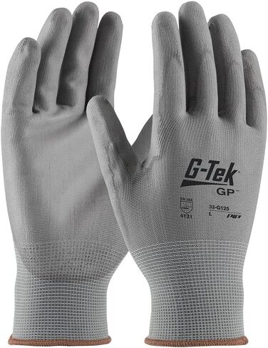 33-G125/XL G-TEK NPG قفازات نايلون رمادية مع قبضة البولي يوريثان ، نخيل وأصابع من البولي يوريثان الرمادي ، X-Large ، حزمة 300 in Saudi Arabia