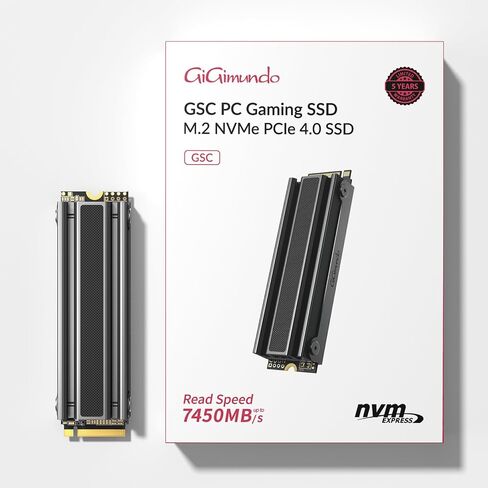 GS5 2TB TLC PCIe Gen4x4 NVMe SSD for PS5 - Blast Through Load Times with 6500MB/s Speed with Heatsink, Up to 7450MB/s for Desktop PC in Kuwait