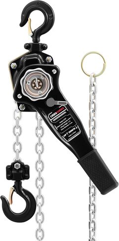CREWORKS Lever Chain Hoist, 3/4 Ton 1650 lb Capacity 5 ft Manual Chain Hoist with G80 Galvanized Chain & Swivel Hooks, Heavy Duty Manual Lever Hoist for Construction Warehouse Automotive Factory in Saudi Arabia