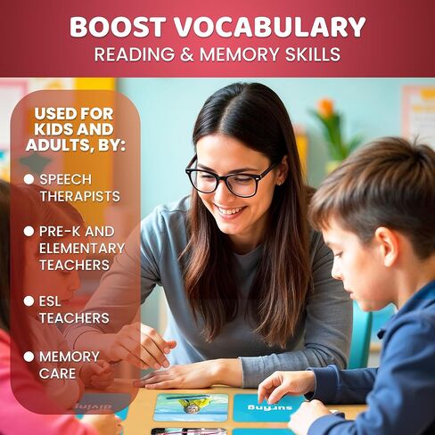 Quokka Vine Quokka 260 Action Verbs Flash بطاقات فلاش لمواد علاج الكلام ESL التدريس - منشئ المفردات التعليمية مع صور واقعية للأطفال البالغين - بطاقات صور لتعلم الكلام in Saudi Arabia