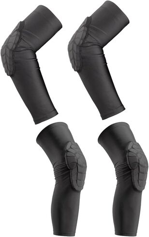 Youth Football Knee and Elbow Pads, Breathable Eva Cushioning, Black Protective Set for Cycling and Running, Size S in Saudi Arabia