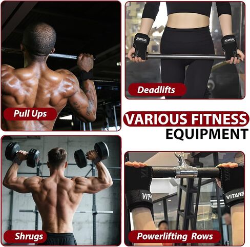 Weight Lifting Wrist Straps, Triple Leather Weightlifting Grip Wraps for Deadlifts, Pull-Ups, Powerlifting, Anti-Slip Gym Grips with Neoprene Padding, Fitness Gifts for Men Women Dad Husband (Pair) in Saudi Arabia