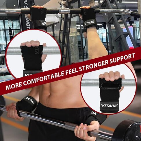 Weight Lifting Wrist Straps, Triple Leather Weightlifting Grip Wraps for Deadlifts, Pull-Ups, Powerlifting, Anti-Slip Gym Grips with Neoprene Padding, Fitness Gifts for Men Women Dad Husband (Pair) in Saudi Arabia