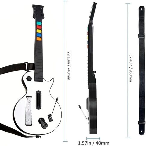 DOYO Wii Guitar Controller for Nintendo Wii – Wireless Guitar Hero and Rock Band Game Controller with Strap – Compatible with Guitar Hero Series, Rock Band 2 & 3 (Not for Rock Band 1) – Black in Saudi Arabia