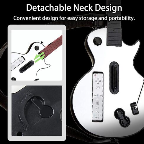 DOYO Wii Guitar Controller for Nintendo Wii – Wireless Guitar Hero and Rock Band Game Controller with Strap – Compatible with Guitar Hero Series, Rock Band 2 & 3 (Not for Rock Band 1) – Black in Saudi Arabia
