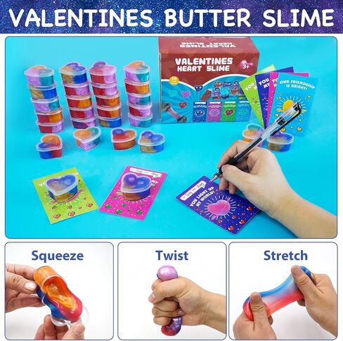 Slime Party Favors 24 Pack Galaxy Slime Ball, Stretchy and Non-Sticky Stress Relief Toy Soft DIY Toys Classroom Reward Birthday Halloween Party Favors for Kids Girls Boy in Saudi Arabia