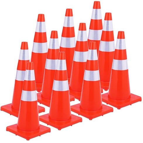 مخاريط السلامة المرورية 18 بوصة 20 حزمة ، مخروطات حركة المرور مع الياقات العاكسة PVC مخاريط البناء البرتقالي ، مخاريط مواقف السيارات في السلامة على الطريق لوقوف السيارات على الطريق الاستخدام الشاق للخدمة الشاقة in Kuwait