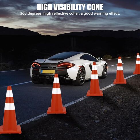 مخاريط السلامة المرورية 18 بوصة 20 حزمة ، مخروطات حركة المرور مع الياقات العاكسة PVC مخاريط البناء البرتقالي ، مخاريط مواقف السيارات في السلامة على الطريق لوقوف السيارات على الطريق الاستخدام الشاق للخدمة الشاقة in Kuwait