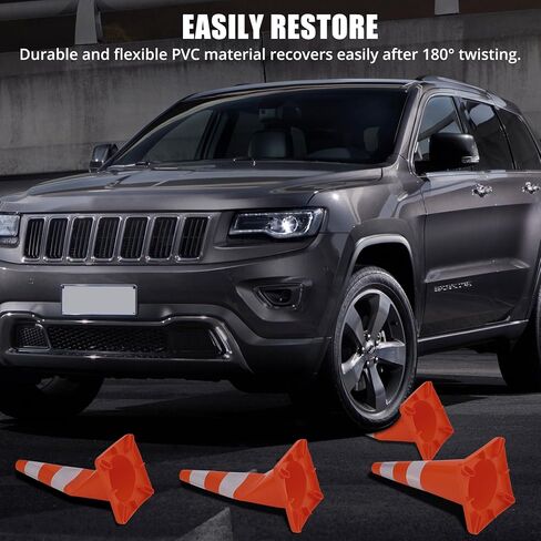 مخاريط السلامة المرورية 18 بوصة 20 حزمة ، مخروطات حركة المرور مع الياقات العاكسة PVC مخاريط البناء البرتقالي ، مخاريط مواقف السيارات في السلامة على الطريق لوقوف السيارات على الطريق الاستخدام الشاق للخدمة الشاقة in Kuwait