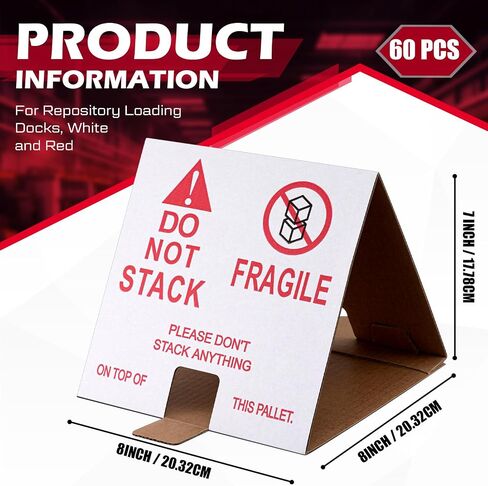 60 جهاز كمبيوتر لا تكدس مخاريط البليت 8 × 8 × 7 "لا تكدح مخروطات من الورق المقوى المموج ، والشحن الأبيض الآمن الأحمر وتنبيهات معالجة لأرصفة تحميل المستودع in Saudi Arabia