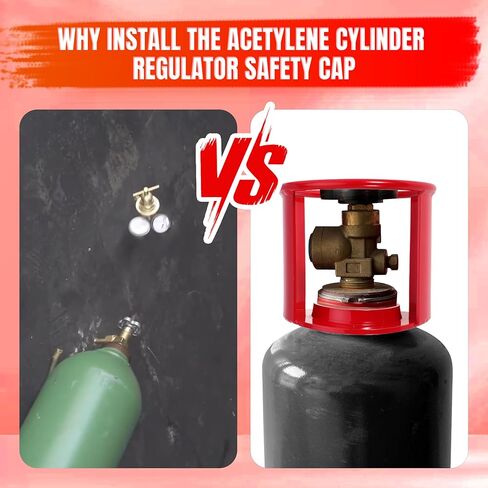 Acetylene Cylinder Regulator Safety Cap Protector Safety Collar 3-1/2" x 12" for High and Low Pressure Tanks Acetylene Tanks Gas Cylinders, Fine Thread (1pcs) in Saudi Arabia