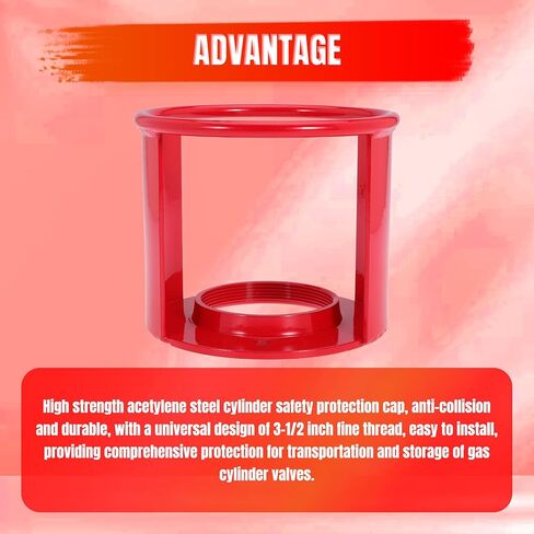 Acetylene Cylinder Regulator Safety Cap Protector Safety Collar 3-1/2" x 12" for High and Low Pressure Tanks Acetylene Tanks Gas Cylinders, Fine Thread (1pcs) in Saudi Arabia