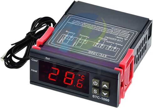 STC-1000 STC 1000 LED ترموستات رقمية لدرجة حرارة الحاضنة الحرارية ترحيل ترحيل التدفئة التبريد 12V 24V 220V in Saudi Arabia