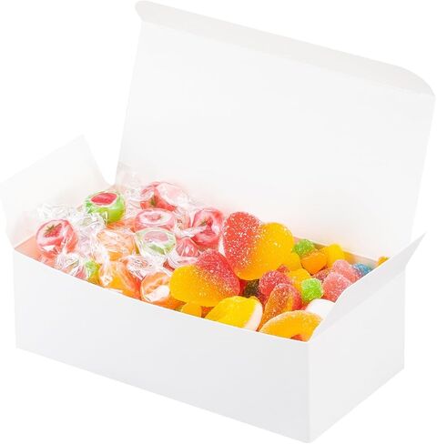 UnicoPak 20 Pack 1 Lb. Candy Boxes, Food Grade White Small Gift Boxes for Fudge Candy Chocolate Treat Goodie, Ideal for Birthday Christmas Party Homemade Business, 7 1/8" x 3 3/8" x 2" in Kuwait