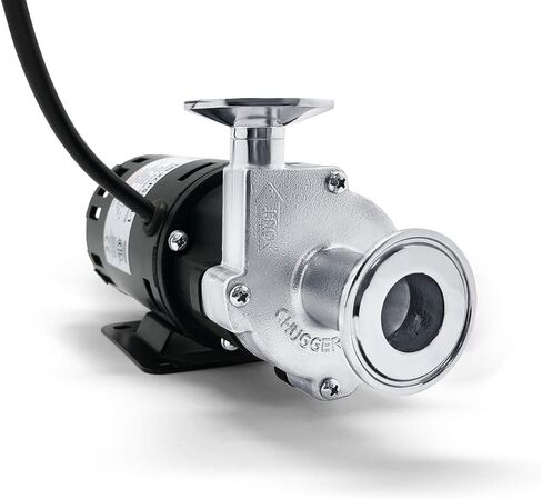 CHUGGER PUMP TRI-XCPSS-CI-1 Tri Clover X-DRY Run Dry Protection, Molded 1 1/2" Tri-Clamp Fittings, SS, 115 Volt Home Brewing System Beer Pump, ETL-Certified, Approved Carbon Bearing Material. in Saudi Arabia