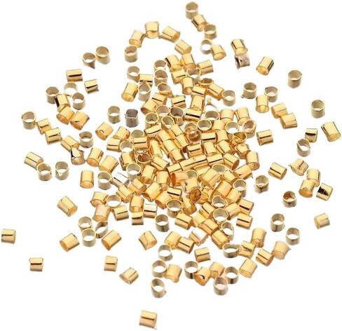900pcs حبات أنبوب النحاس المطلي بالذهب الذهبي حوالي 2 مم عريض 2 مم من ثقب طويل 1.5 ملم 10 جرام in Kuwait