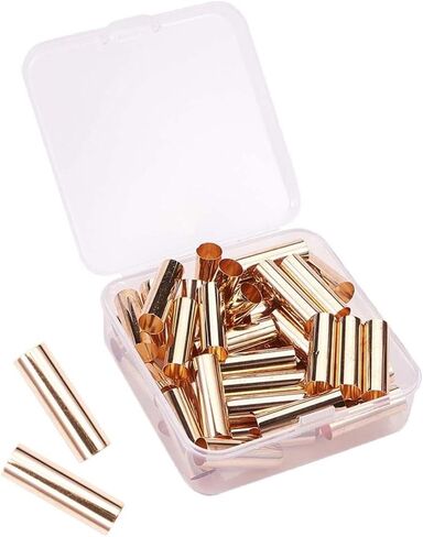 50pcs Brass Tube 5mm Straight Loose Beads Golden metal tubes for craft in Kuwait