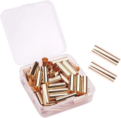 50pcs Brass Tube 5mm Straight Loose Beads Golden metal tubes for craft in Kuwait