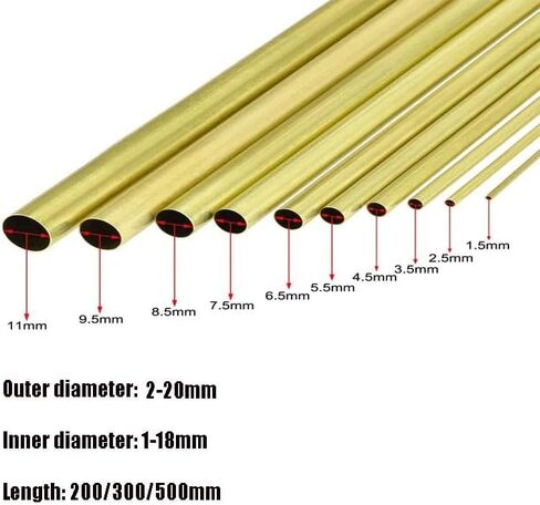 Brass Tube Length 20cm 30cm 50cm Diameter 2mm 3mm 4mm 16mm 18mm 20mm Brass Tubes Wall Cutting Tool Part(4x2x500mm) in Kuwait