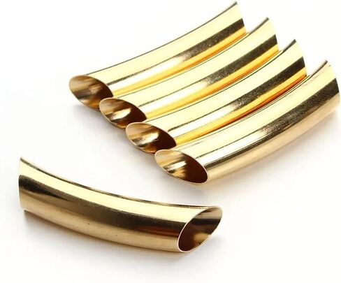 20pcs 45mm النحاس الموصلات النحاس ثقب 9 مم حبات الفاصل أنبوب منحنى in Kuwait