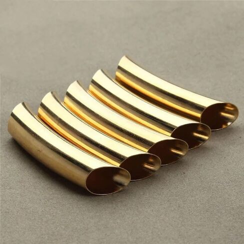 20pcs 45mm النحاس الموصلات النحاس ثقب 9 مم حبات الفاصل أنبوب منحنى in Kuwait