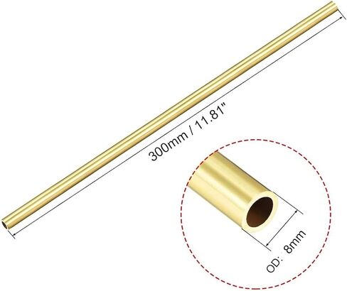 Seamless Round Brass Tube Diameter 2mm 3mm 14mm 16mm 18mm 20mm Length 200mm 300mm 500mm Brass Tube Cutting(300mm 14x12mm) in Kuwait