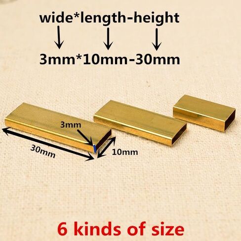 100pcs مستطيل النحاس المعدني مستطيل مسطح حبات DIY لصنع الأدوات (3x5x8mm) in Saudi Arabia