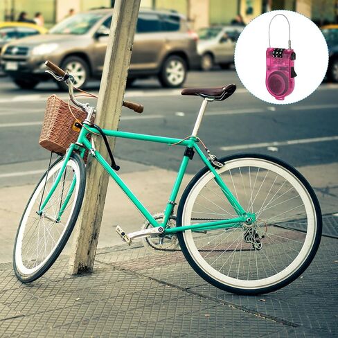 PATIKIL 3.28 Feet Retractable Cable Lock, 3 Digit Steel Cable Rope Portable Resettable Adjustable Code Lock for Bicycle Outdoor Use, White in Saudi Arabia