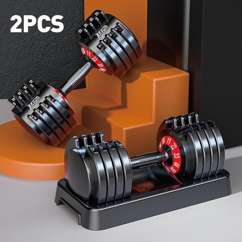 25/55lbs Adjustable Dumbbells Set, Dumbbells with Anti-Slip Metal Handle for Exercise & Fitness Fast Adjust Weight for Full Body Workout Fitness in Saudi Arabia