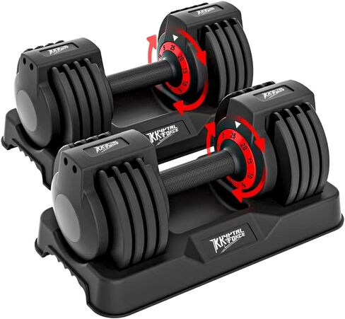 25/55lbs Adjustable Dumbbells Set, Dumbbells with Anti-Slip Metal Handle for Exercise & Fitness Fast Adjust Weight for Full Body Workout Fitness in Saudi Arabia