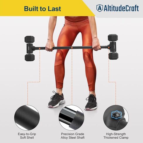 Dummbell to Barbell Converter ، تحويل Dummbells إلى Barbell Bar ، محول Dummbell Barbell لصالة الألعاب الرياضية المنزلية ، قابلة للتعديل إلى 200 رطل سعة in Kuwait