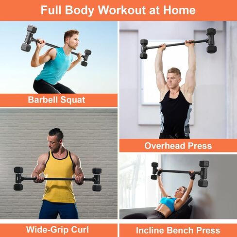 Dummbell to Barbell Converter ، تحويل Dummbells إلى Barbell Bar ، محول Dummbell Barbell لصالة الألعاب الرياضية المنزلية ، قابلة للتعديل إلى 200 رطل سعة in Kuwait