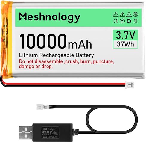 3.7V 10000mah Li بطارية مع كابل شاحن USB 1163115 1S Lipo بطارية مع شريط حماية شريط مطاطي معزول وسدادات Micro PH2.0 ل Arduino ESP32 لوحة Drone RC Car (1pack) in Kuwait