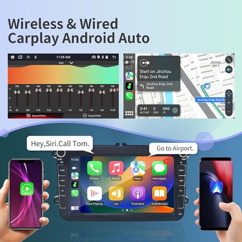 Car Radio for VW Volkswagen Seat Golf Passat Jetta Beetle Tiguan Touran EOS 7" Touchscreen CarPlay Upgrade Bluetooth Stereo with Android Auto GPS Navigation WiFi FM Backup Camera in Saudi Arabia