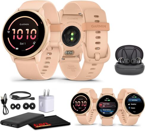 Garmin Vivoactive 6 Smartwatch Slate with Black Silicone Band Best Fitness GPS Smart Watch with AMOLED Display, 11-Day Battery, 80+ Sports Apps, Advanced Activity Tracking Watch Bundle for Men &Women in Saudi Arabia