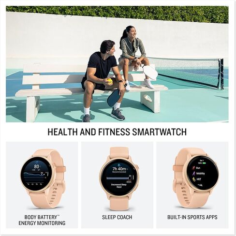Garmin Vivoactive 6 Smartwatch Slate with Black Silicone Band Best Fitness GPS Smart Watch with AMOLED Display, 11-Day Battery, 80+ Sports Apps, Advanced Activity Tracking Watch Bundle for Men &Women in Saudi Arabia
