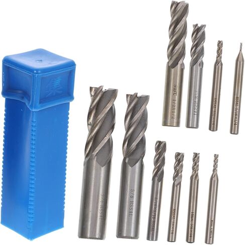 PRETYZOOM End Mill Set 9pcs Metric Drill Bits Tapered Drill Bits Engraving Milling Tool Steel Milling Cutter for Hard Metals in Saudi Arabia