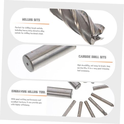 PRETYZOOM End Mill Set 9pcs Metric Drill Bits Tapered Drill Bits Engraving Milling Tool Steel Milling Cutter for Hard Metals in Saudi Arabia