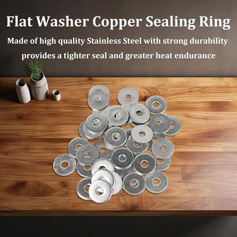 60PCS M5 Flat Washer Stainless Steel Sealing Ring, Inner Diameter 5mm, Outer Diameter 12mm, Thickness 1mm in Saudi Arabia