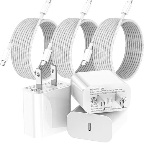 USB C Charger Block, 5 in 1 60W Charging Blocks, PD 3.0 25W Single Max Fast Charger, QC 2A USB Wall Charger for iPhone 16 15 14 13 12 11 Pro Max, iPad, iPod, Samsung, AirPods Pro, Apple Watch Series in Saudi Arabia