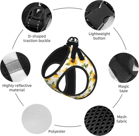 American Star Flag No Pull Dog Harness and Leash Set, Reflective Vest for Small Dogs, Adjustable Breathable Cute Classic Mesh Puppy Harness for Walking Hiking,Medium in Kuwait