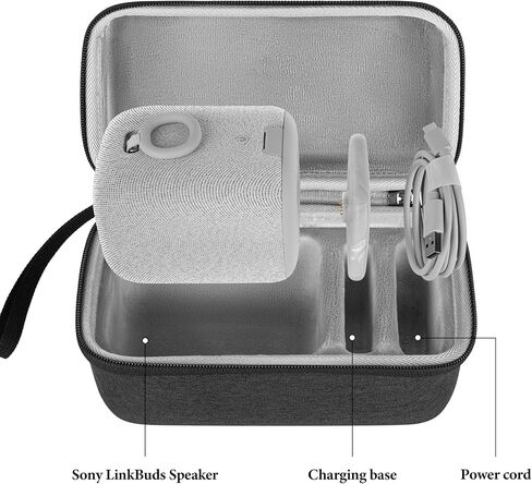 Geekria Shield Speaker Case Compatible with Sony LinkBuds Wireless Portable Speaker Hard Protective Case, Replacement Hard Shell Portable Speaker Protective Carrying Bag with Keychain Hook (Gray) in Saudi Arabia