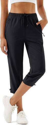 MAGCOMSEN Women's Hiking Capris Pants UPF 50+ Lightweight Quick Dry Workout Travel Summer Casual Pants Zipper Pockets in Saudi Arabia