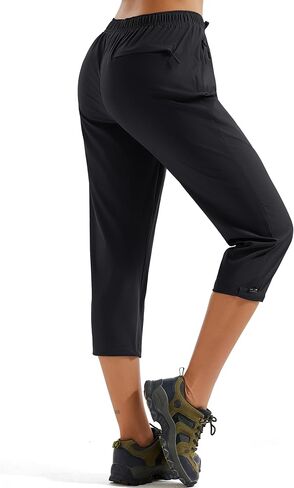 MAGCOMSEN Women's Hiking Capris Pants UPF 50+ Lightweight Quick Dry Workout Travel Summer Casual Pants Zipper Pockets in Saudi Arabia